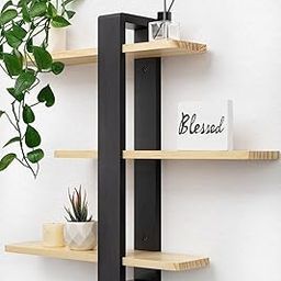 OLDEKOR Wooden Floating Shelves for Wall Bathroom Shelf Bedroom Kitchen Farmhouse Small Book Shelf Planter Holder for Garden & Living Room-image-78