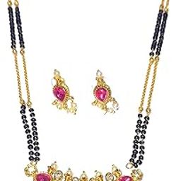Adhira's Multicolor Pendant long mangalsutra In black tanmaniya for Womens (long 36 inch)-image-14