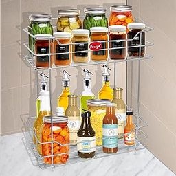 Parage Stainless Steel Multipurpose 2 Tier Kitchen Rack, Storage Shelf, Dish Rack, Storage Rack for Kitchen and Bathroom, Bathroom Shelf, 15 x 6 x 12 inches (2- Layer)-image-6