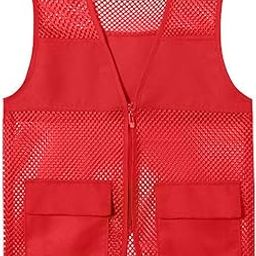 Adult Mesh Volunteer Activity Vest Supermarket Uniform Vests Clerk Workwear with Pockets-23