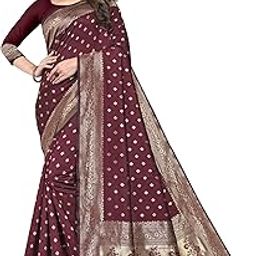 Women' Banarai Pure oft Kanjivaram ilk aree Deign Wear Kanchipuram Pattu aree Latet Cotton ari With Bloue Piece for Wedding adi New Ladie 2024 paithani (Pari159) (Maroon)(Pari159-Maroon_-image-82