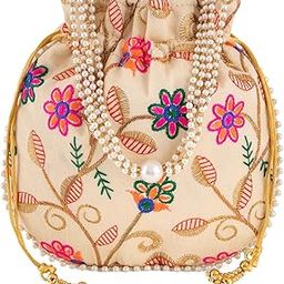 Gardenia Multicoloured Embroidered Potli Bag-14