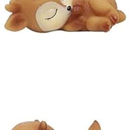 MERISHOPP 2 Piece Cute Resin Miniature Fawn Baby Deer Sleeping Figurines Ornaments Style 3 4|Home & Garden|Home D?©cor|Figurines-image-85
