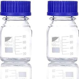 Octa Borosilicate Glass Reagent Bottle with Screw Cap - Durable and Versatile Lab Container for Chemicals and Liquids (100 ML (Pack of 2))-image-2