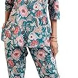 Womens Printed Cotton Co-ord Himmat Teal Blue-image-72