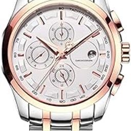 Mens Golden Analog Luxury Stainless Steel Office Business Wrist Watch for Men-picture-32