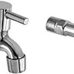 Jagger Turbo Stainless Steel Long Body taps for Bathroom and Kitchen taps with Chrome Finish and Quarter Turn Fitting with Wall Flange and Teflon Tape (Set of 2)-image-96