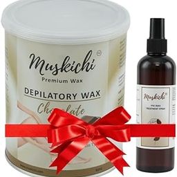 MUSKICHI (800 ml) Chocolate Liposoluble Wax & Pre Wax Spray for Body | Wax for Men & Women Wax for Smooth Hair Removal Upper Lips, Arms, Legs, Bikini Line, Body, Underarms Use for All Skin Types-image-18