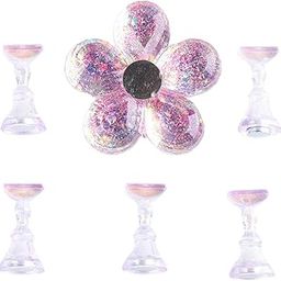 MYADDICTION Nail Art Holder Magnetic Crystal 5 Tips Practice Display Stand Purple-image-11
