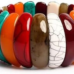 India | Beaded Stechable Bracelet for Women & Girls | Multicoloured Artificial Stone Strechable Bracelet For Women & Girls (Adjustable Size fit for all)-image-2