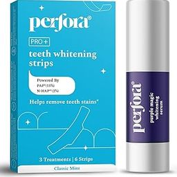Perfora Teeth Whitening Combo | Strips - Pack of 2,Purple Magic Whitening Serum 30ml & Teeth Whitening Strips | Enamel-Safe & Sensitivity-Free Oral Care Formula For Tooth Stain Removal-21