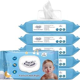 Kuchi Kuchhi UltraSoft Baby Wet Wipes With Lid | Enriched with Vitamin E & Aloe Vera | Alcohol-Free, Thick & Gentle Wipes | Safe for Newborns & Toddlers | Pack Of 6 (432Wipes)-11