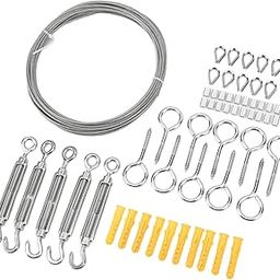 Premium Rubber Coated Stainless Steel Wire Rope Kit for String Light Hanging - Ideal for Outdoor Garden Railing, Includes Hanging Spring Hook - Durable Stainless Steel Cable Set-image-24
