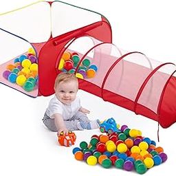 Amazon Brand - Jam & Honey 2 in 1 Tent for Kids | Pop-Up and Play | Tent with Tunnel, Multicolour-4