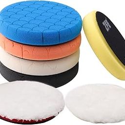 ZFE Buffing Polishing Pads, 7Pc 7.5 Inch Face for 7Inch 180mm Backing Plate Compound Buffing Sponge Pads Cutting Polishing Pad Kit for Car Buffer Polisher-picture-34