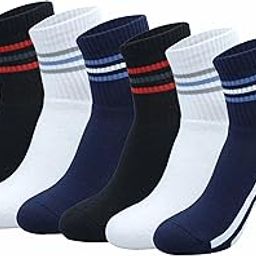 6 Pairs Mens Cushioned Ankle Socks - Premium Cotton Comfort - Athletic Sports Socks for Men - Size 6-11-image-19