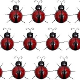 12x Mini Metal Ladybug Fence Hanger Wall Hanging Outdoor Garden Decor10cm |12 Pieces of Ladybug Figurine-image-70