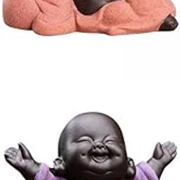 MERISHOPP 2 pcs Little Ceramic Smiling Maitreya Happy Buddha Statue Figurines|Home & Garden|Home D?©cor|Figurines-image-14
