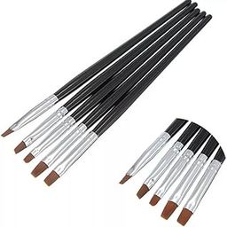 5 Pcs Set Flat Brush Kit Nail Art Accessories Dotting Painting Tool Salon Pen Acrylic UV Gel Girl Favor-image-74