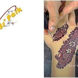 Mehendi (Heena) Needle reusable-8 pcs with 2 plastic 20ml bottle + 2syringe 10&3ml - Needle Size:16,17,18&19x1 inch Specially prepared for Heena Lovers *Birds' Park***************Seeing henna out of a syringe is very interesting. If you mixed the henna paste with an artificial red dye to make it more liquidity to help it flow out. Usually many people do henna with a cone, so this was definitely a new experience and you enjoy it.-18