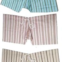 Men's Cotton Khaadi Underwear Kaccha with String Patte Wala Underwear Patte wala Kaccha Traditional Lattha, Janghiya, Patta Patti Kachha, Nade vala Nekar in Multi Color (Pack of 3) Free Size-48