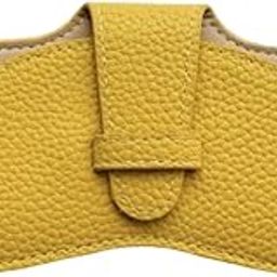 LOOM TREE Sunglasses Case Stylish Lightweight PU Leather Solid Color Protective Sleeve Yellow | Eyeglass Cases-73