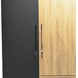 DREAM DEAL Modern Two-Door Wooden Wardrobe with Matte Black & Oak Finish – 2 Drawers, Shelves & Hanging Space – Elegant Bedroom Almirah with Lockable Storage-image-17