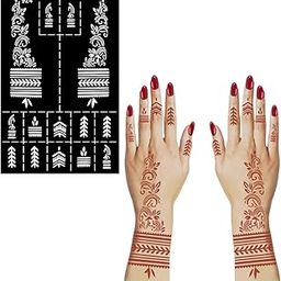 ORDERSHOCK Fine Design Mehndi Stencil Sticker with Beautiful Bloom and Leaves-image-72