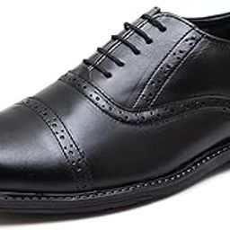 Genuine Leather Brogue Formal Lace Up Shoes for Men-image-99