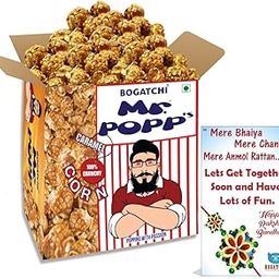 BOGATCHI Mr.POPP's Caramel Popcorn, 100% Crunchy HandCrafted Gourmet Popcorn Snacks | NO Microwave needed | Best Movie / TV Time Snack, Perfect Rakhi Gift from sister to brother , 250g + FREE Happy Rakhi Greeting Card-image-51