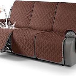 TAOCOCO 100% Waterproof Recliner Covers, Recliner Sofa Covers with Leg Straps, Reversible Recliner Couch Cover for Reclining Chair, Washable Couch Protector for Pets Kids(3 Seater, Coffee)-image-46