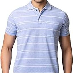 Half Sleeve 100% Pure Cotton Fabric Collared Regular Fit Men's Polo Striper Tshirt with Pocket for Casual wear-image-18