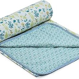 RRC Cotton Reversible Dohar Single Bed, Soft Lightweight Bed Blanket, AC Dohar Blanket for Summers/Winter 57X87(Inches) Flannel Dohar Throws for Bed-image-10