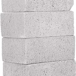 POCREATION Barbecue Grill Brick, Made of Ecological Glass Powder, Suitable for Backyard Grill, Outdoor Stove Cooker, Cast Iron, 4Pcs-image-6