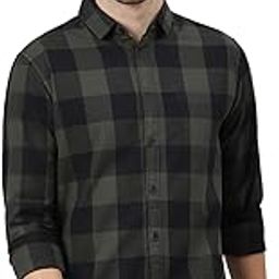 Men's Cotton Buffalo Check Slim Fit Casual Shirt with Pocket, Full Sleeve Shirt for Formal & Casual Wear (Also Available in Plus Size)-image-15