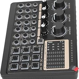 Live Voice Changer Card, Comfortable and Delicate Touch Keys Portable Live Sound Card Use Independent Control Knobs for Club for Music Studio (Black)-picture-26