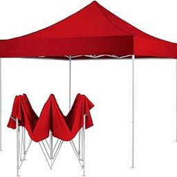THE SUMMER 10X10 feet Heavy Duty Pop Up Foldable Canopy Tent with 4 Side Open, Gazebo Tent for Outdoor Garden,Event, Picnic, Lawn, Terrace & Promotional (23 Kg) (Red)-17
