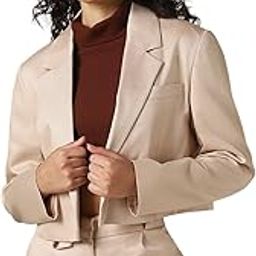 Women Solid Crop Length Oversized Notch Lapel Collar Full Sleeve Blazer-picture-42
