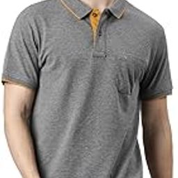 Mens Cotton Blended Solid Half Sleeve Regular Fit Polo Neck T-Shirt-image-52