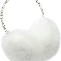 Women Soft Plush Earmuffs Outdoor Warmers with Pearl Headband-image-41