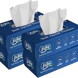Ultra Soft Facial Tissue Flat Box, Hypoallergenic Facial Tissues Flat Box, Flat Tissues for Sensitive Skin, Non-Scented Soft Tissue Pack (Blue, Pack Of 4 (400 Pulls))-image-85