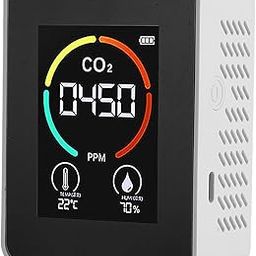Air Quality Monitor, 3 in 1 Professional LED Display Home Air Quality Tester Analyzer, CO2 Temperature Humidity Tester for Home School Office Hotel (White)-image-25