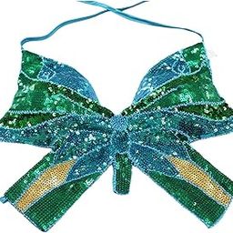 MYADDICTION Sequin Butterfly Crop Top Halloween Party Belly Dance Club Rave Blue Green Clothing, Shoes & Accessories | Dancewear | Adult Dancewear | Belly Dancing-image-28