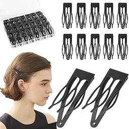 Ayushicreationa No Slip Metal Tic Tac Pins Hair Clips Hair Accessory Snap Hair pins Tik Tak Pins for Women's and Girl's (Black) (Pack Of 6)-image-30