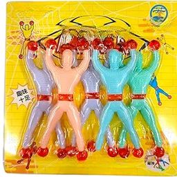 SHAKTISM Wall Climbing Sticky Man Action Figures, Birthday Return Gift Pack of 5Pc - 1 Pkt, Kids Fun Toy - Random Colour Dispatched-23
