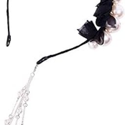 Artificial Pearl Headband Fashionable Headpiece with Tassel Ear Drop Pearl Tassel Hairband Wedding Hair Accessories for Women Girls Ladies Bridal-image-78