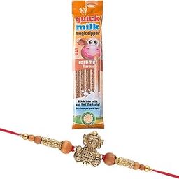 Quick Milk Magic Sipper Straw with Bal Ganesh Rakhi | Rakhi Gift For Brother | Magic Sipper Straw | 09-image-68