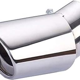Air Wink® Universal Fit Car Exhaust Tail Muffler Tip Show Pipe 60mm, Curved Oval, Stainless Steel-16