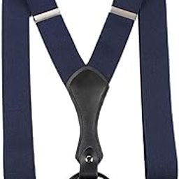 Pants Straps Adjustable Hooks Y Back Construction Fashion Suspenders for Men Navy blue | Clothing Shoes & Accessories | Mens Accessories | Suspenders Braces-image-44