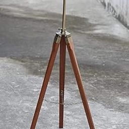 Wonder Craft hub Room Decorative Antique Wooden Tripod Floor Lamp Stand Without Shade and Bulb (Brown)-picture-26